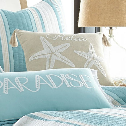 San Sebastian Coastal Starfish Relax Pillow - Coastal Accent Pillow - Quahog Bay Bedding