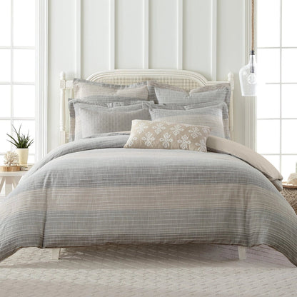 Sand Stripes Euro Shams Nautical Pillow Shams - Quahog Bay Bedding
