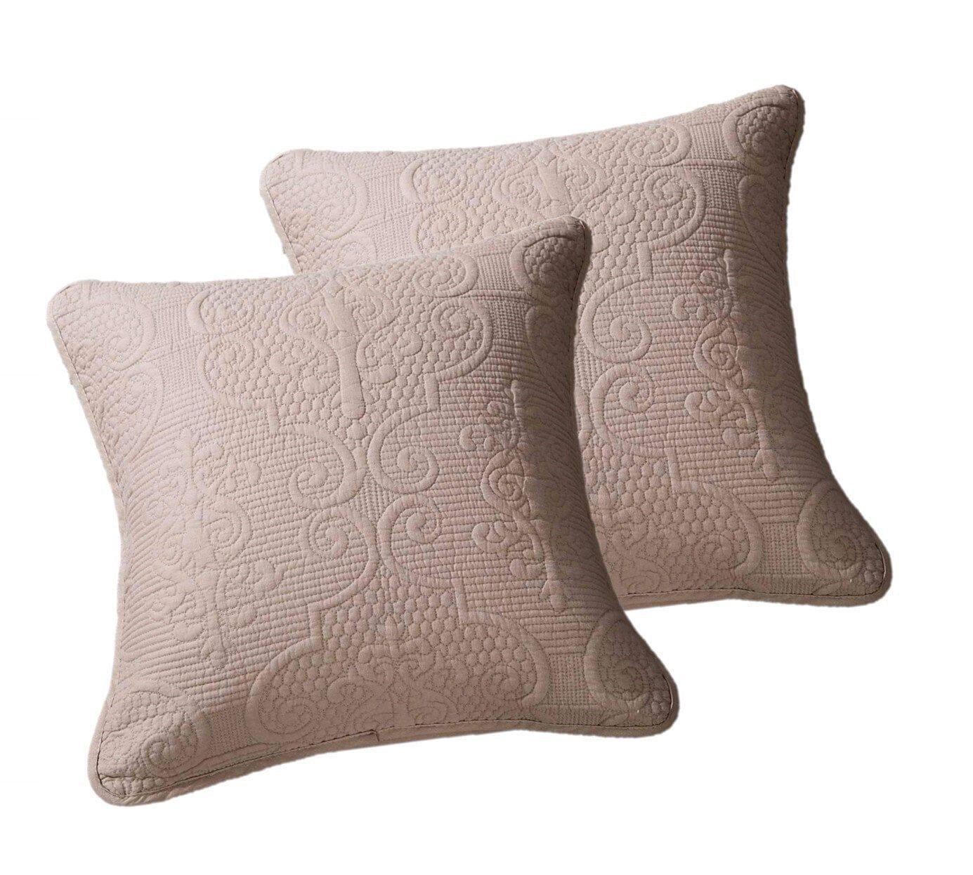 Sandy Beige Taupe Square Throw Pillow Covers, 18" x 18" - Quahog Bay Bedding