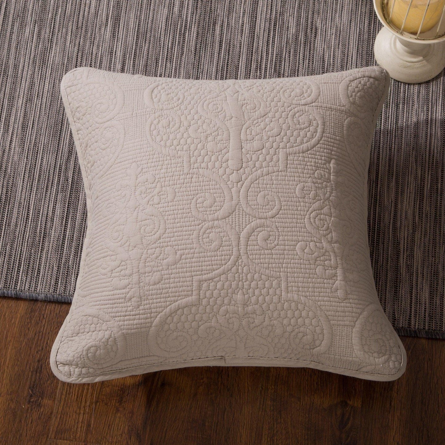 Sandy Beige Taupe Square Throw Pillow Covers, 18" x 18" - Quahog Bay Bedding