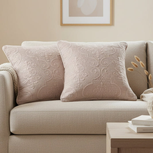 Sandy Beige Taupe Square Throw Pillow Covers, 18" x 18" - Quahog Bay Bedding