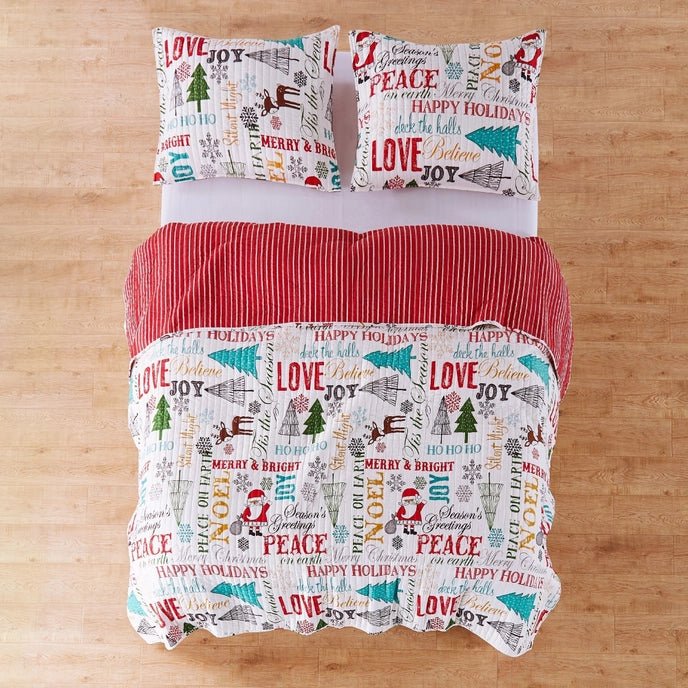 Santa Claus Lane Quilt Set - Christmas Quilts - Quahog Bay Bedding
