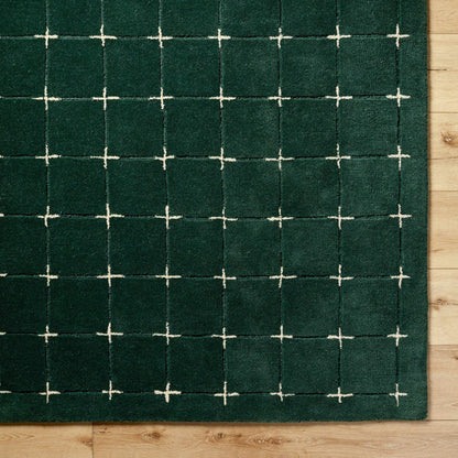 Sanvi Green Tufted Wool Area Rug - Quahog Bay Bedding