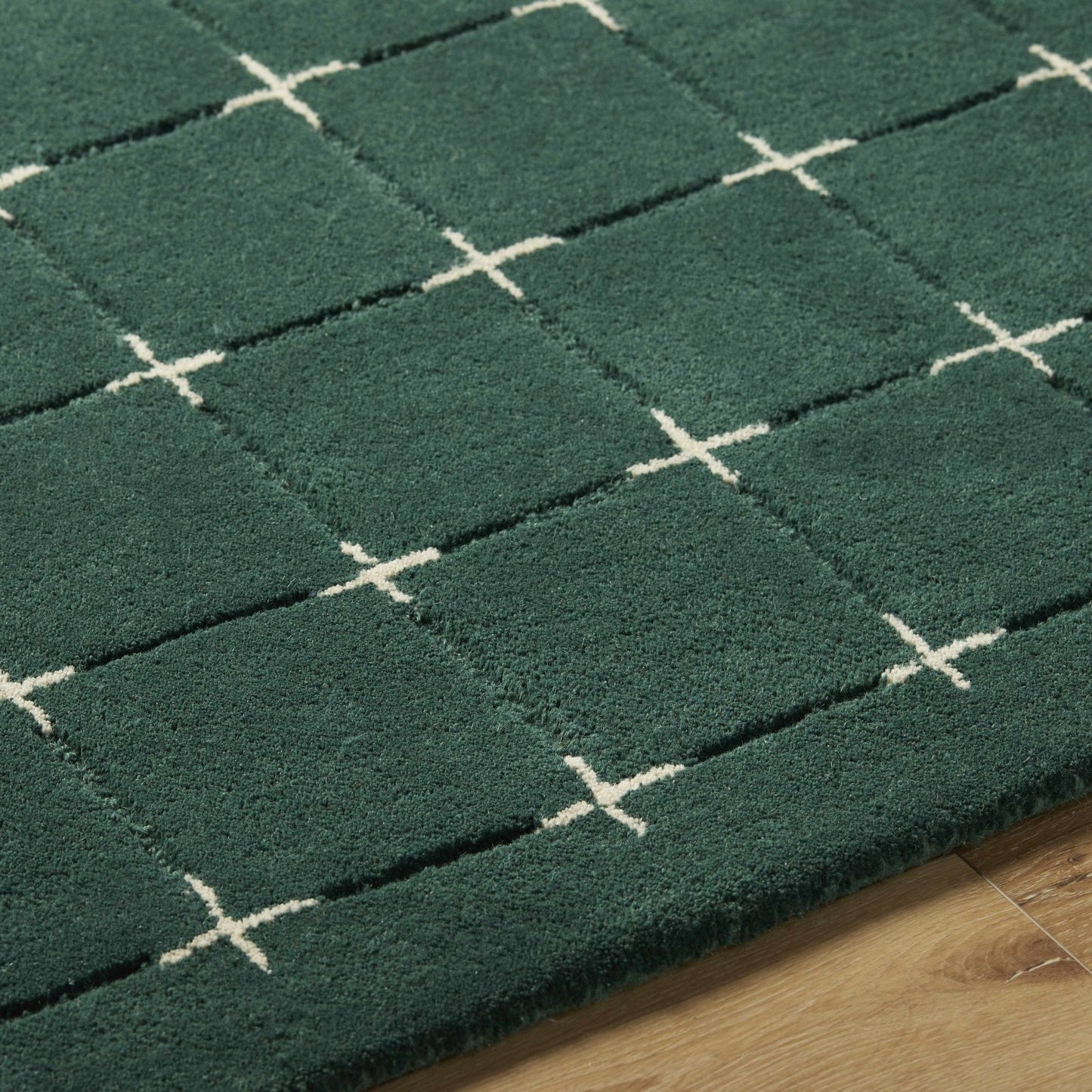 Sanvi Green Tufted Wool Area Rug - Quahog Bay Bedding