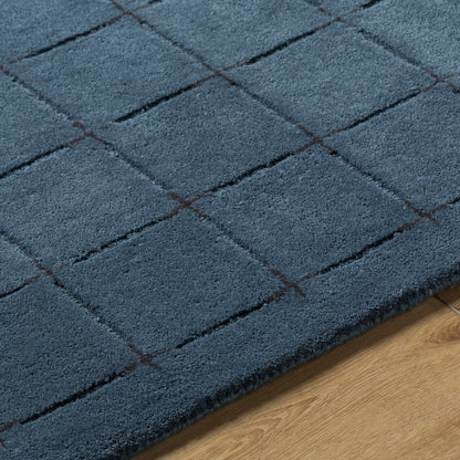 Sanvi Navy Wool Area Rug - Quahog Bay Bedding