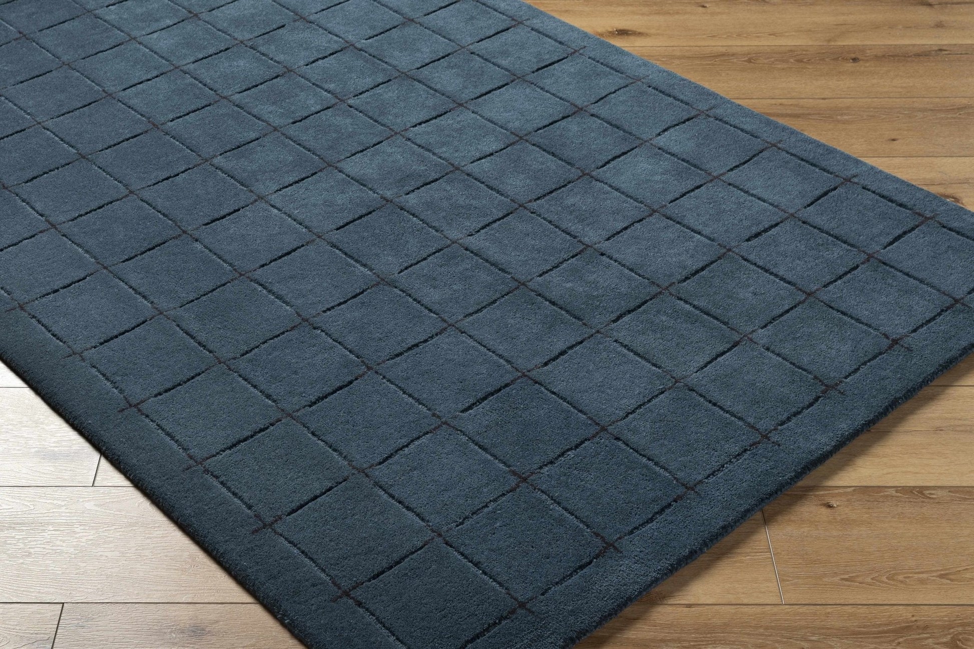 Sanvi Navy Wool Area Rug - Quahog Bay Bedding