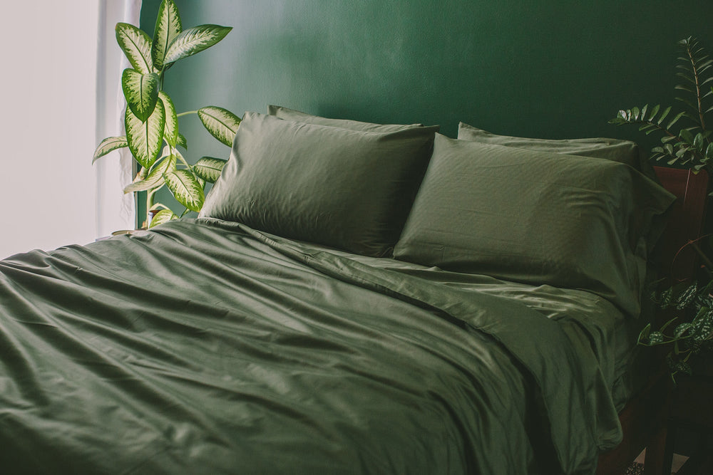 Sateen Organic Cotton Duvet Cover Set + Shams - Quahog Bay Bedding