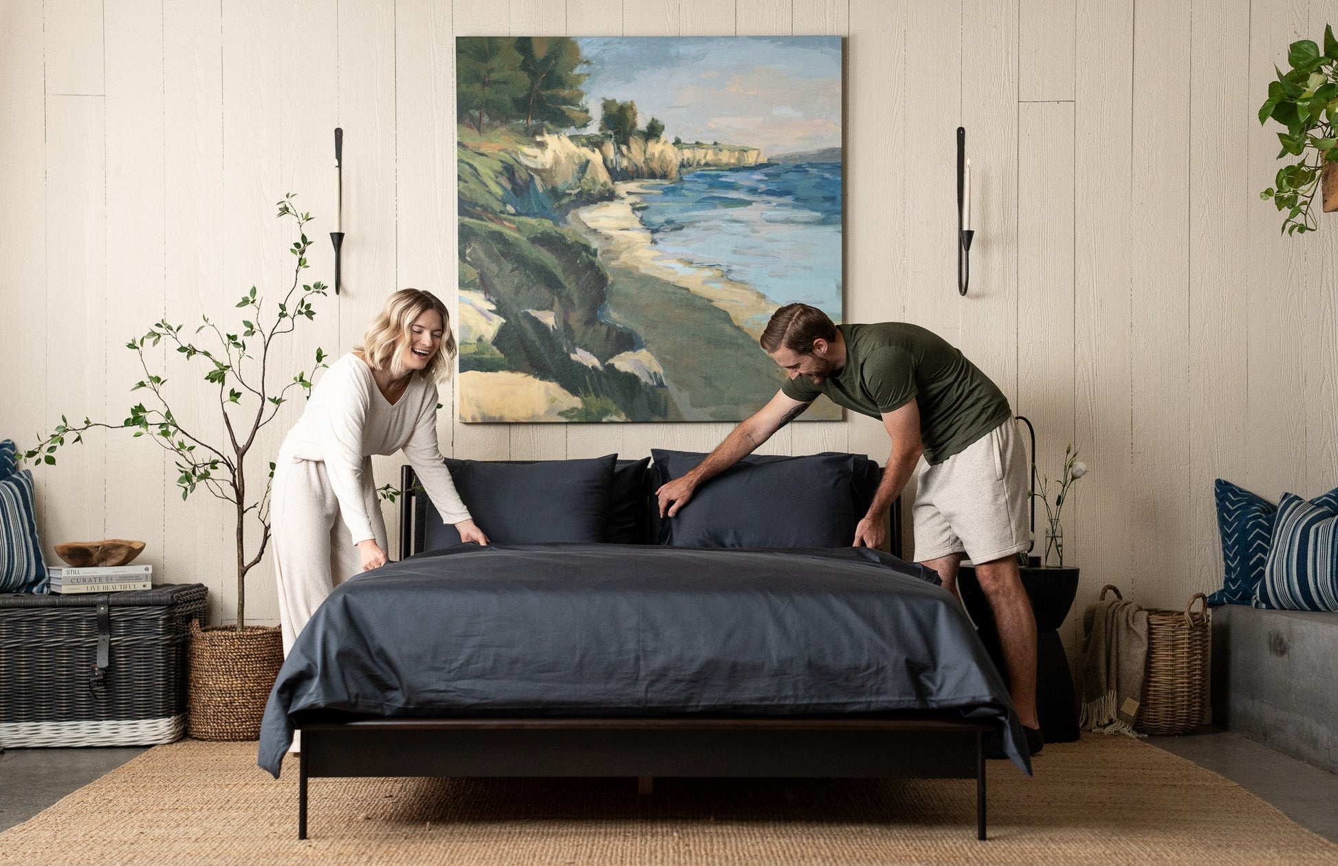 Sateen Organic Cotton Duvet Cover Set + Shams - Quahog Bay Bedding