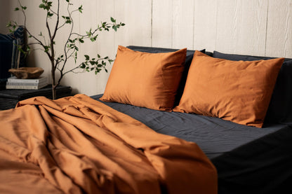Sateen Organic Cotton Duvet Cover Set + Shams - Quahog Bay Bedding