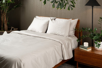 Sateen Organic Cotton Duvet Cover Set + Shams - Quahog Bay Bedding
