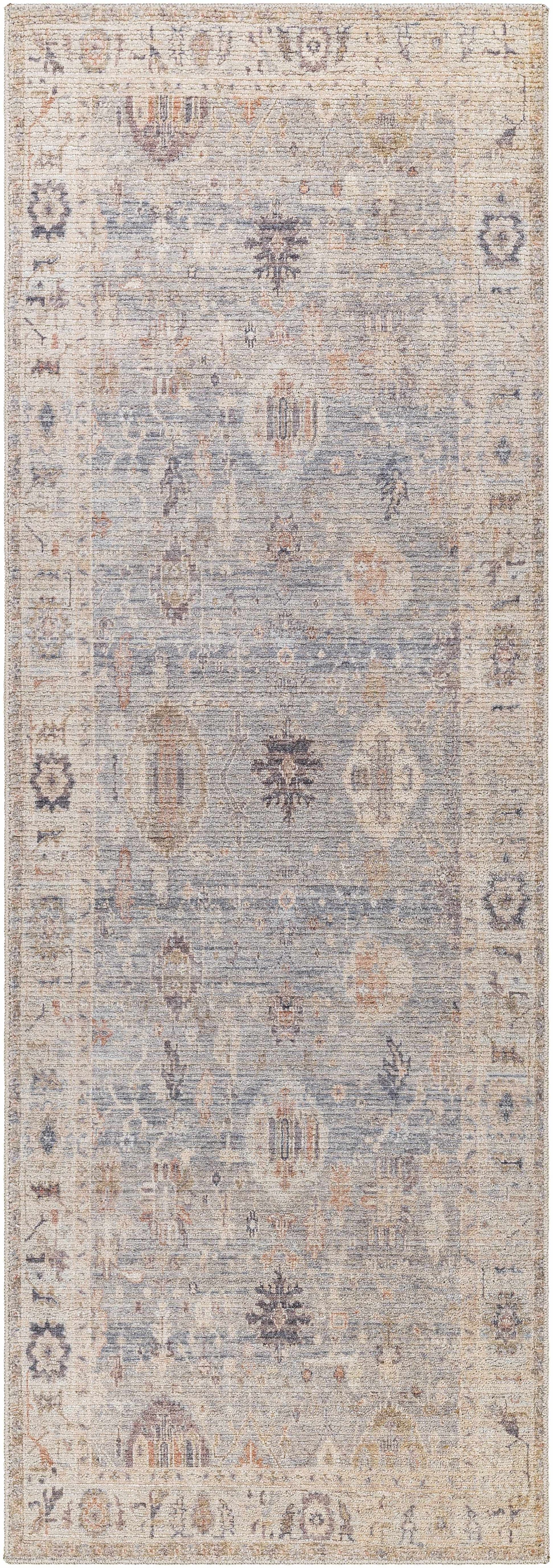 Marlene Damask Cream & Blue Area Rug - Becki Owens x Livabliss