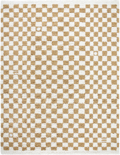 Kieu Mustard & Ivory Checkered Area Rug
