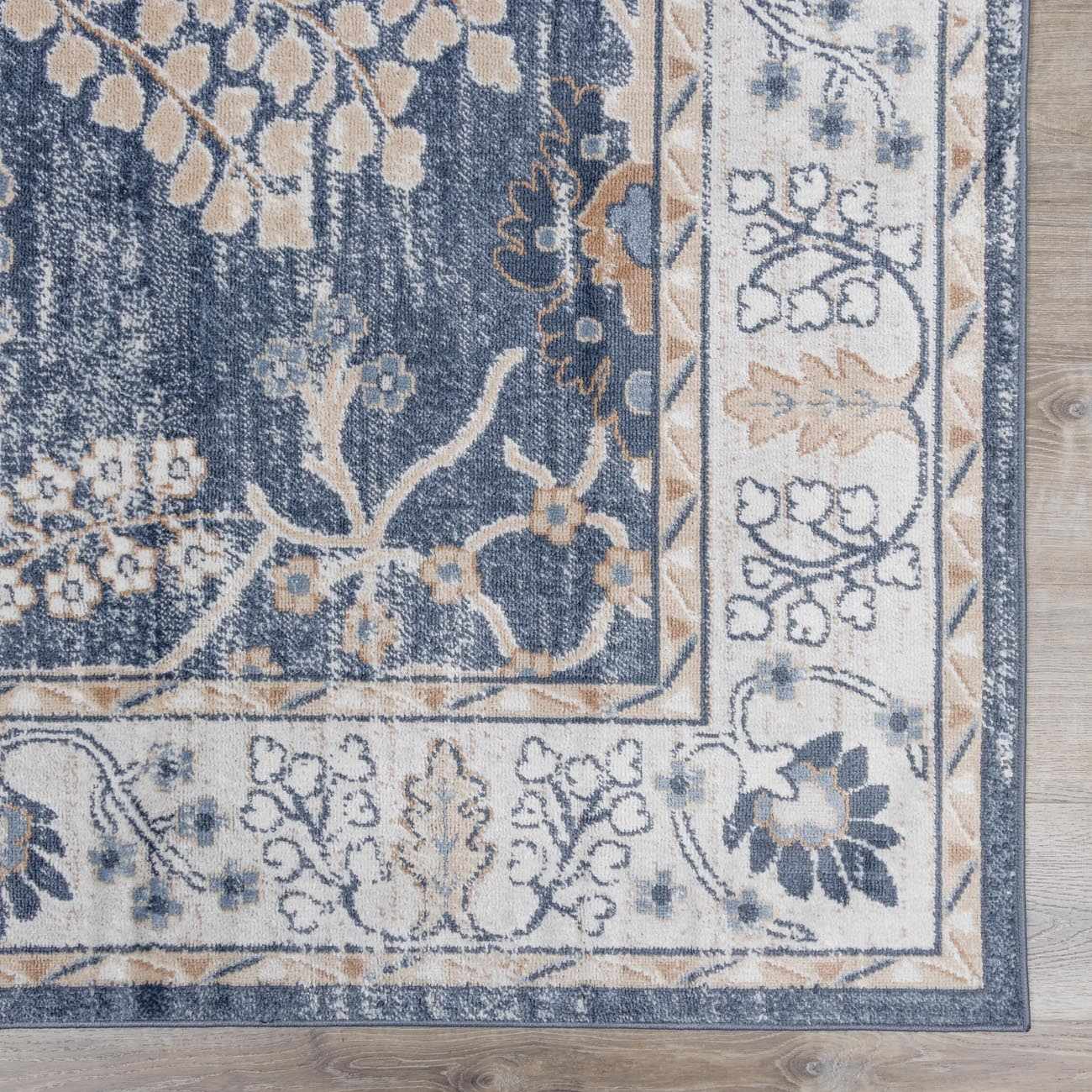 Scalby Demin & Cream Area Rug - Medium Pile - Quahog Bay Bedding