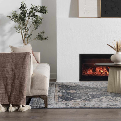 Scalby Demin & Cream Area Rug - Medium Pile - Quahog Bay Bedding