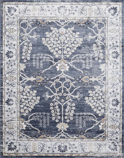 Scalby Demin & Cream Area Rug - Medium Pile - Quahog Bay Bedding