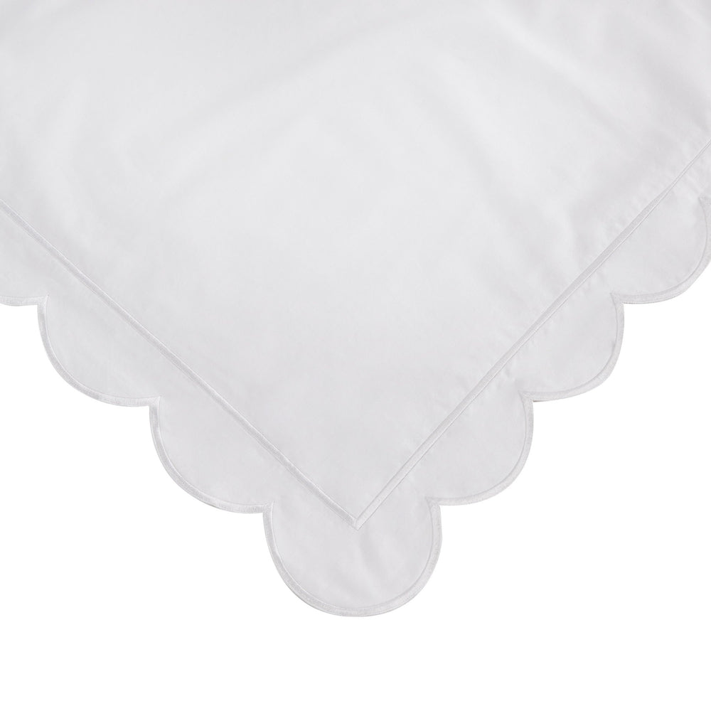 Scallop Frame Embroidered Cotton Percale Duvet Set - Quahog Bay Bedding