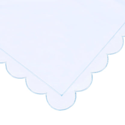 Scallop Frame Embroidered Cotton Percale Duvet Set - Quahog Bay Bedding