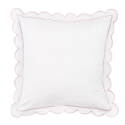 Scallop Frame Embroidered Cotton Percale Euro Sham Pair - Quahog Bay Bedding