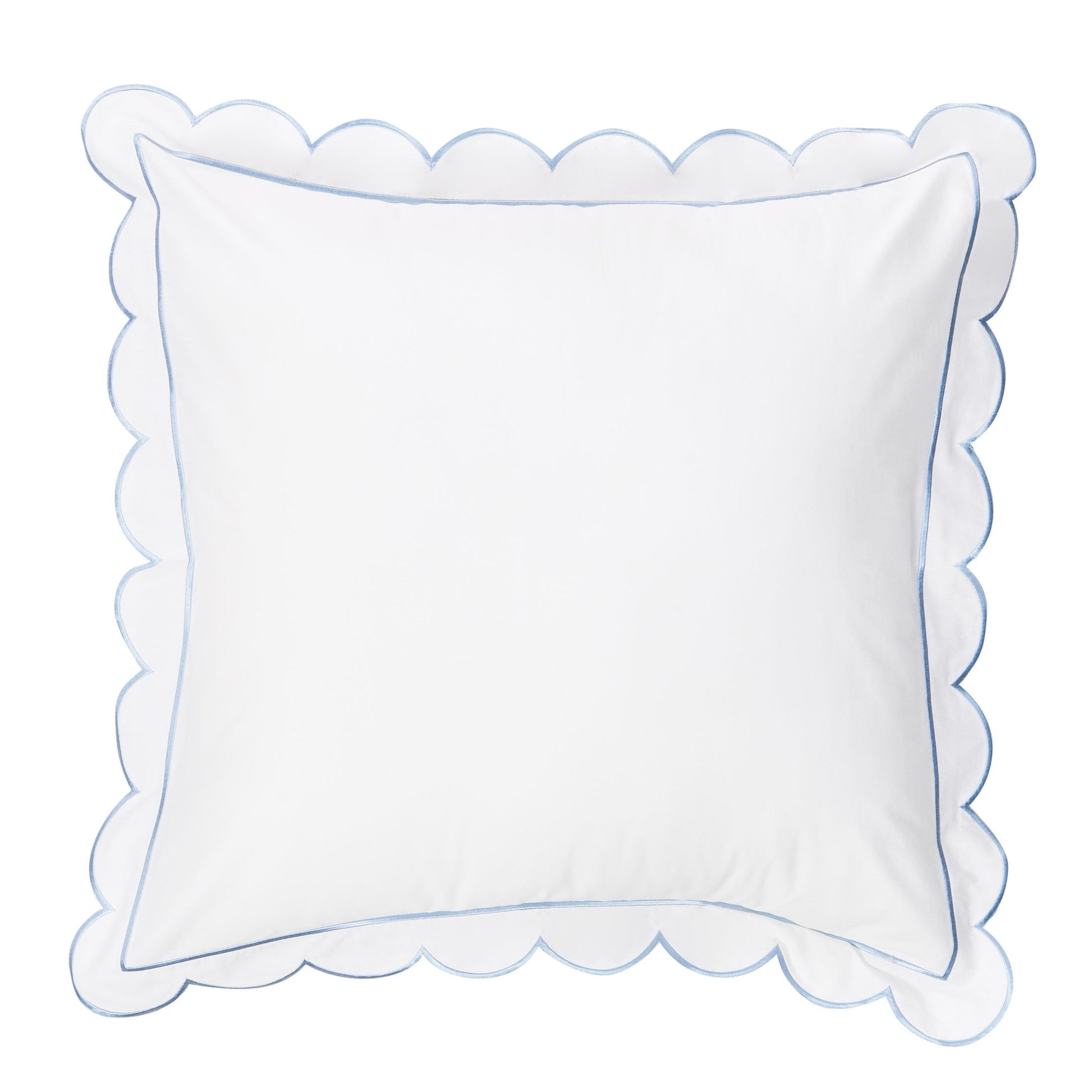 Scallop Frame Embroidered Cotton Percale Euro Sham Pair - Quahog Bay Bedding