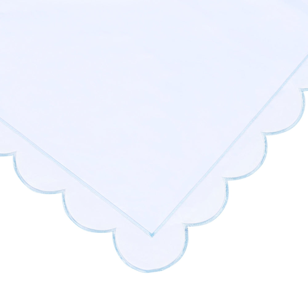 Scallop Frame Embroidered Cotton Percale Euro Sham Pair - Quahog Bay Bedding