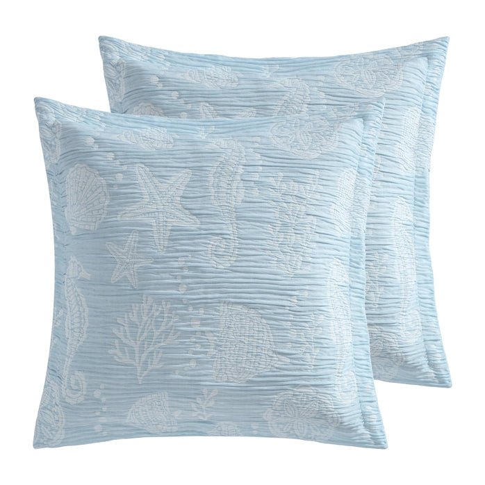 Seaside Charm Euro Sham Set of 2 | Coastal Shams - Quahog Bay Bedding