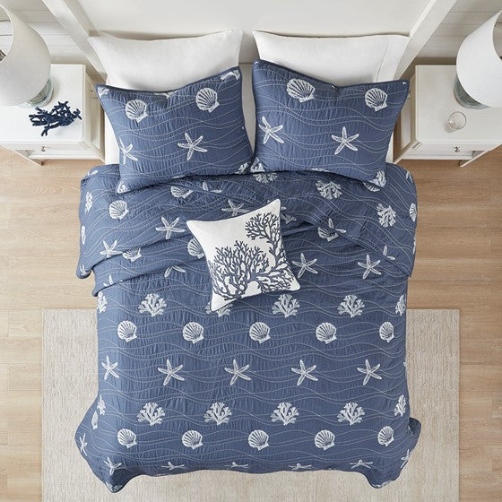 Nautical Bedding Ensembles Queen Size - Navy Seaside