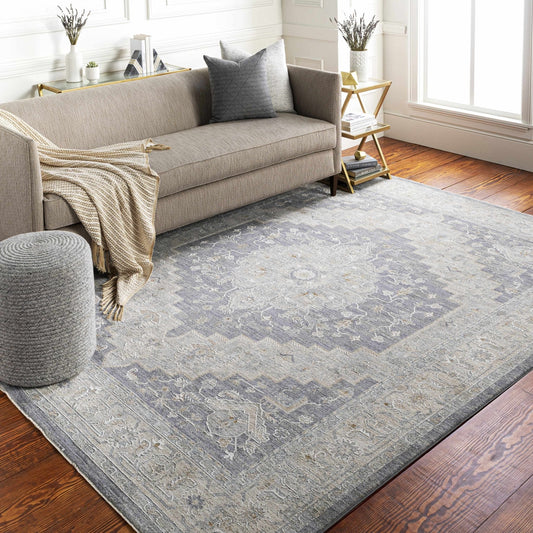 Sema Blue Medallion Rug - Clearance - Quahog Bay Bedding