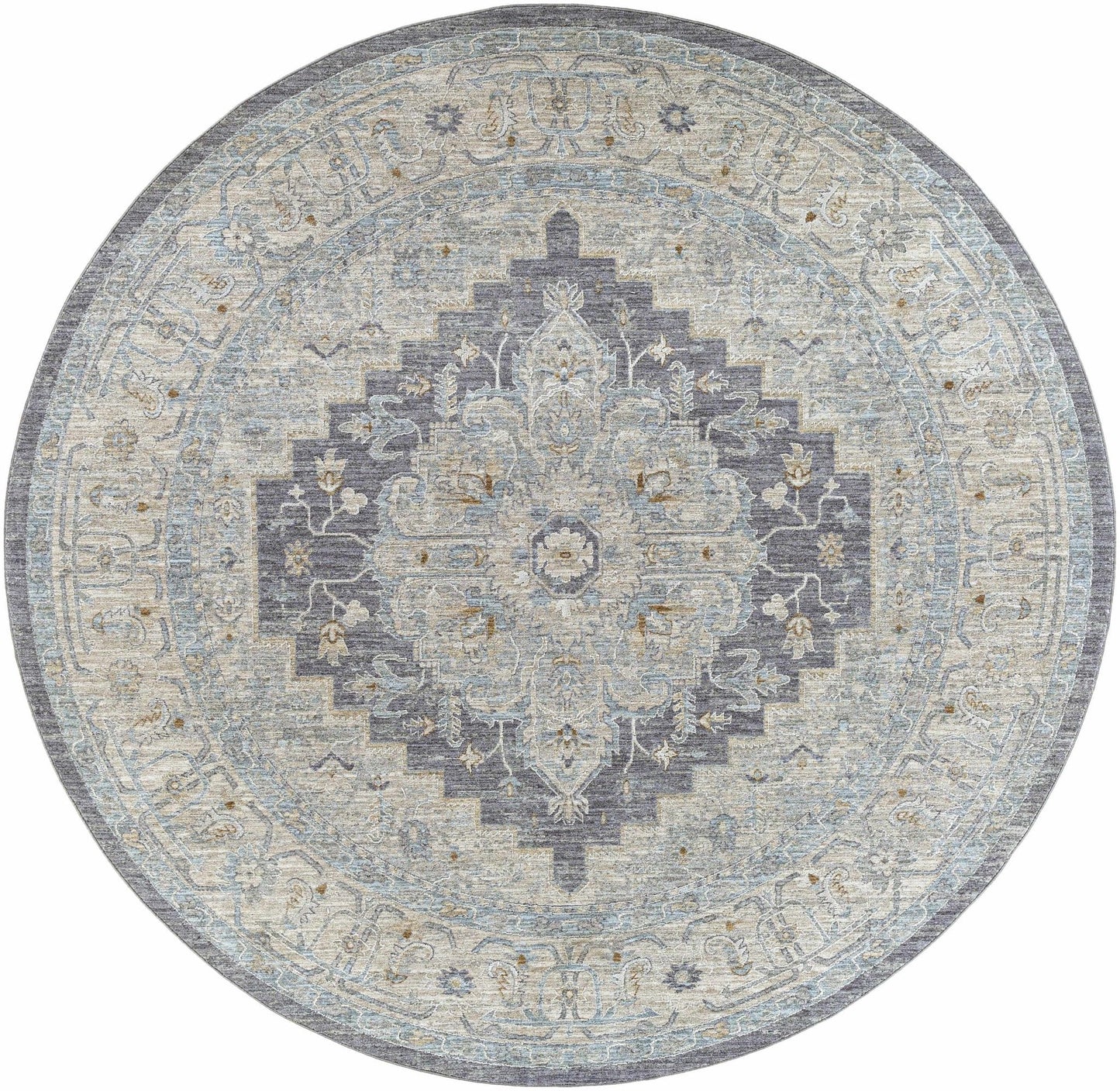 Sema Blue Medallion Rug - Clearance - Quahog Bay Bedding