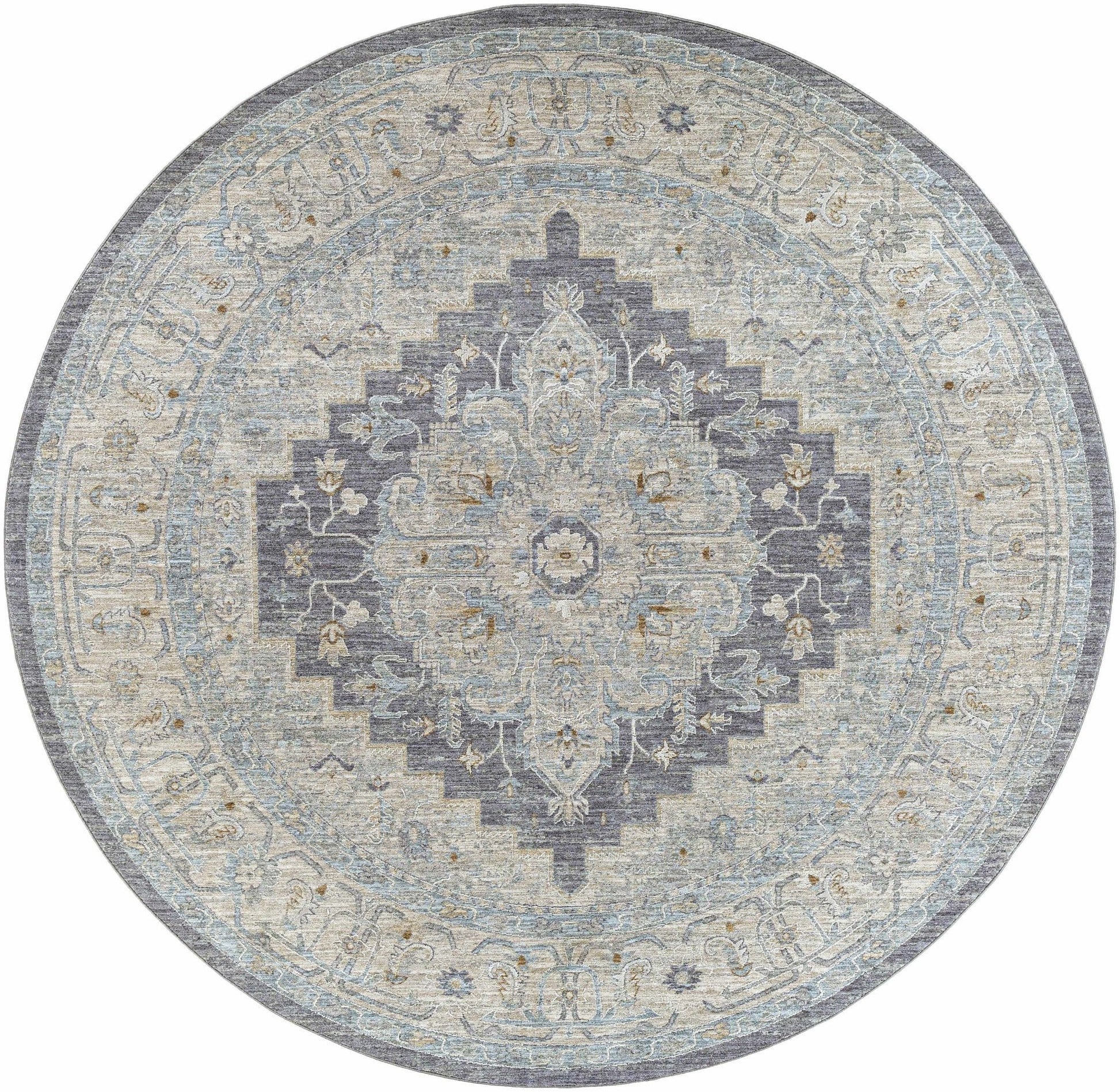 Sema Blue Medallion Rug - Clearance - Quahog Bay Bedding