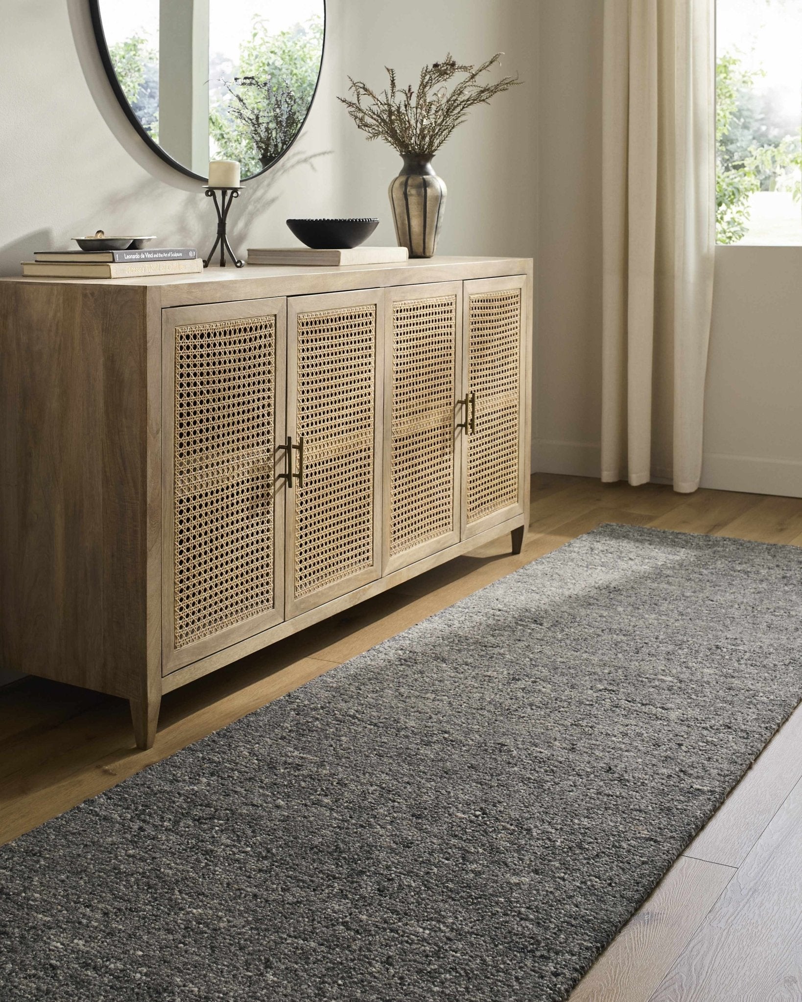 Sevan Charcoal Wool Area Rug - Quahog Bay Bedding