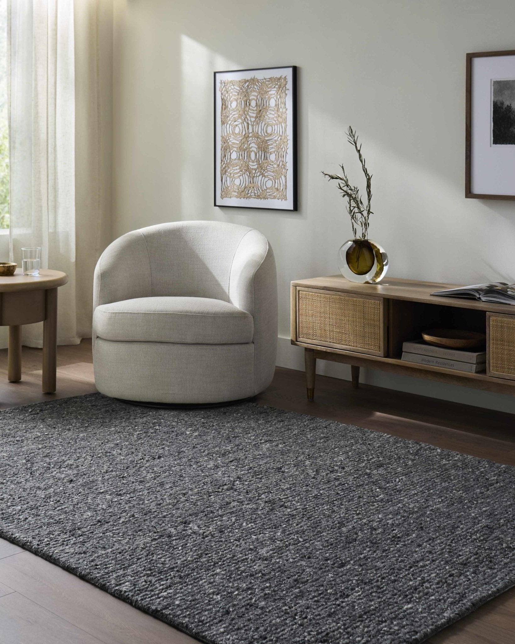 Sevan Charcoal Wool Area Rug - Quahog Bay Bedding