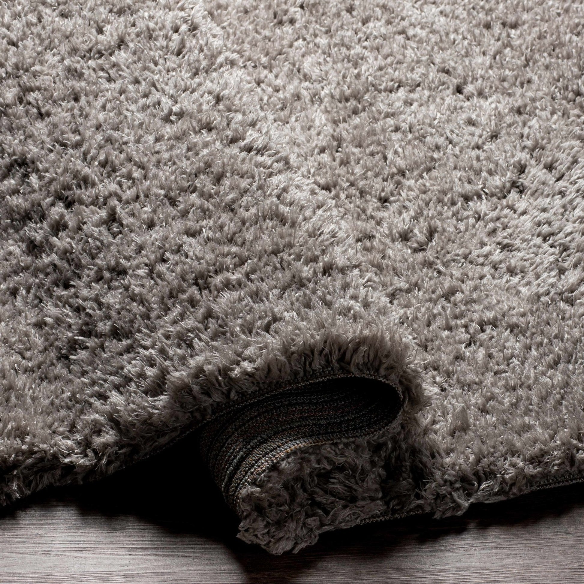 Siari Solid Medium Gray Shag Rug - Quahog Bay Bedding