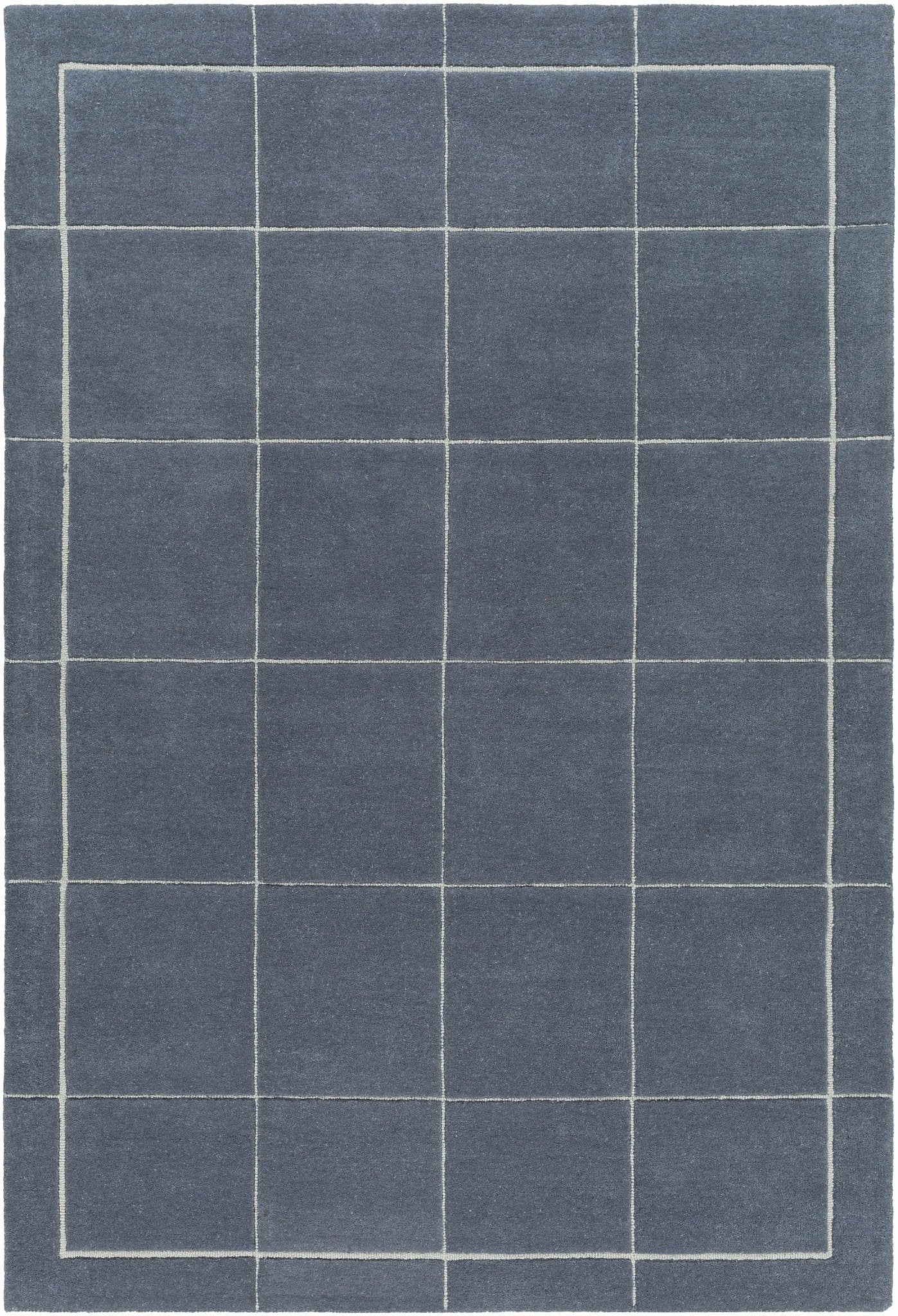 Siarl Dark Gray Checkered Area Rug - Quahog Bay Bedding