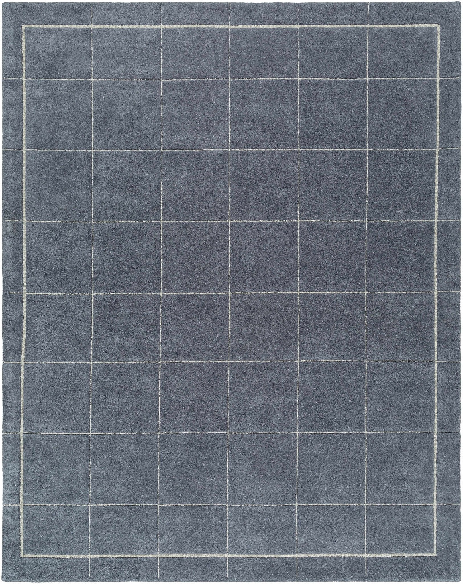 Siarl Dark Gray Checkered Area Rug - Quahog Bay Bedding