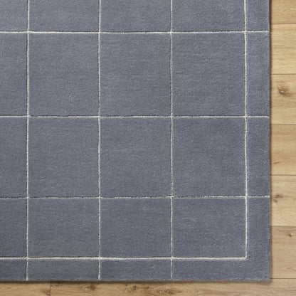 Siarl Dark Gray Checkered Area Rug - Quahog Bay Bedding