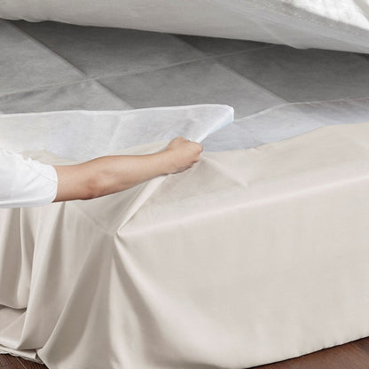 Simple Fit Wrap Around Adjustable Bedskirt - Ivory - Quahog Bay Bedding