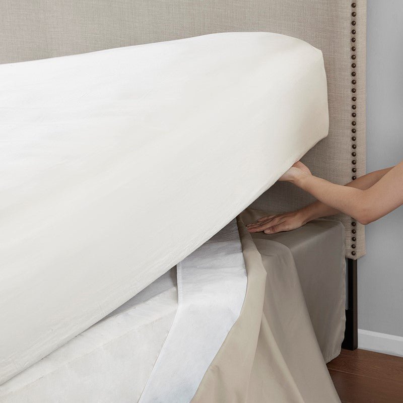 Simple Fit Wrap Around Adjustable Bedskirt - Khaki - Quahog Bay Bedding