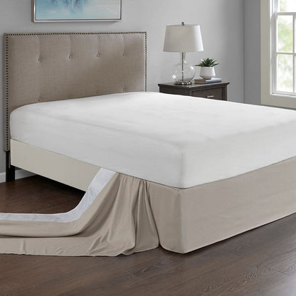 Simple Fit Wrap Around Adjustable Bedskirt - Khaki - Quahog Bay Bedding