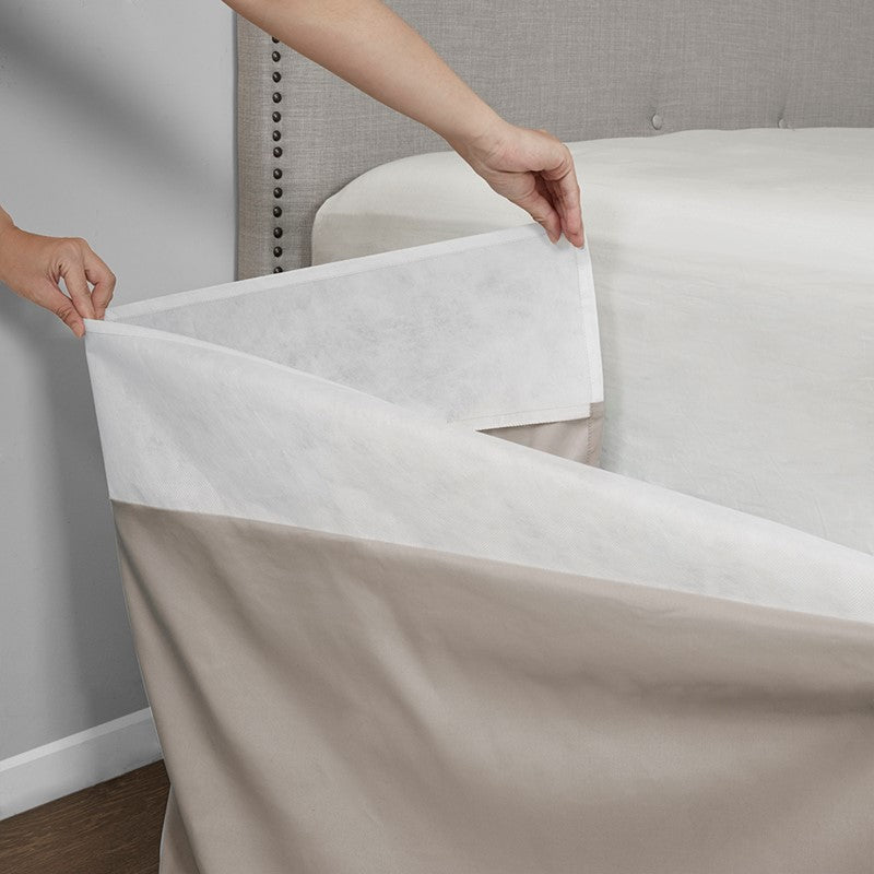 Simple Fit Wrap Around Adjustable Bedskirt - Khaki - Quahog Bay Bedding