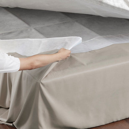 Simple Fit Wrap Around Adjustable Bedskirt - Khaki - Quahog Bay Bedding