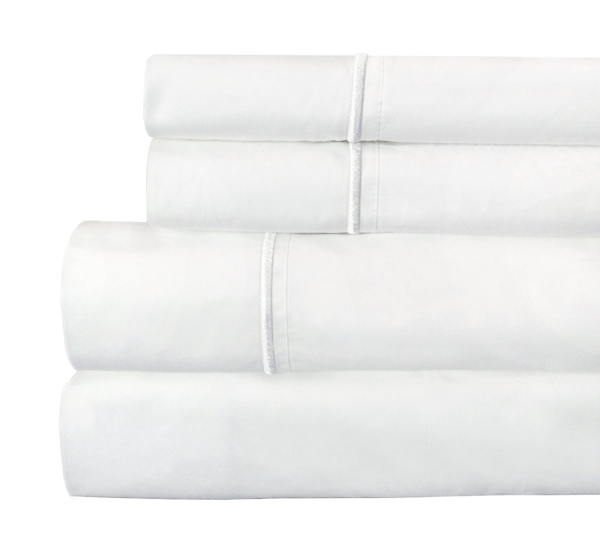 Single Stripe Embroidered 300TC 100% Cotton Percale Sheet Set - Quahog Bay Bedding