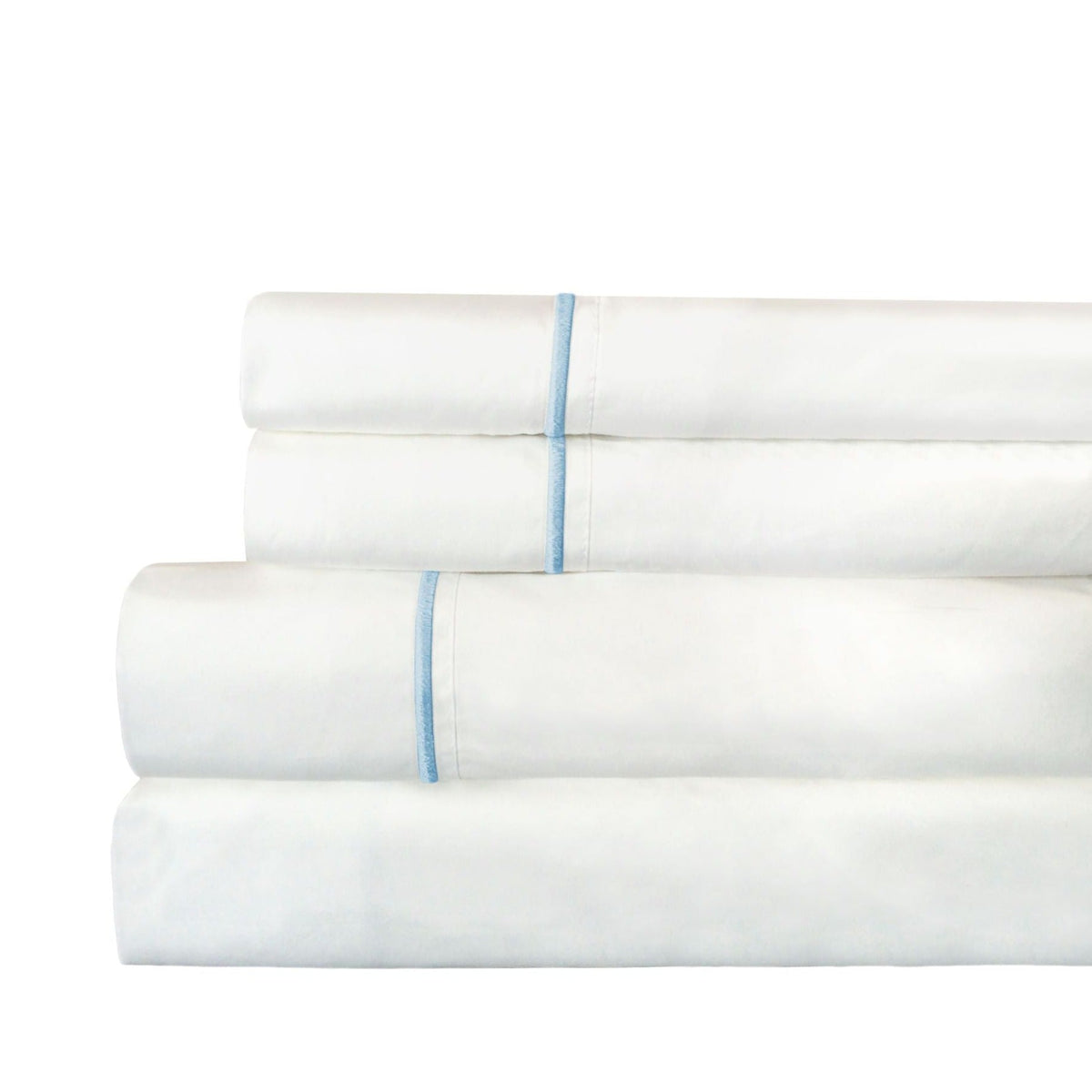 Single Stripe Embroidered 300TC 100% Cotton Percale Sheet Set - Quahog Bay Bedding