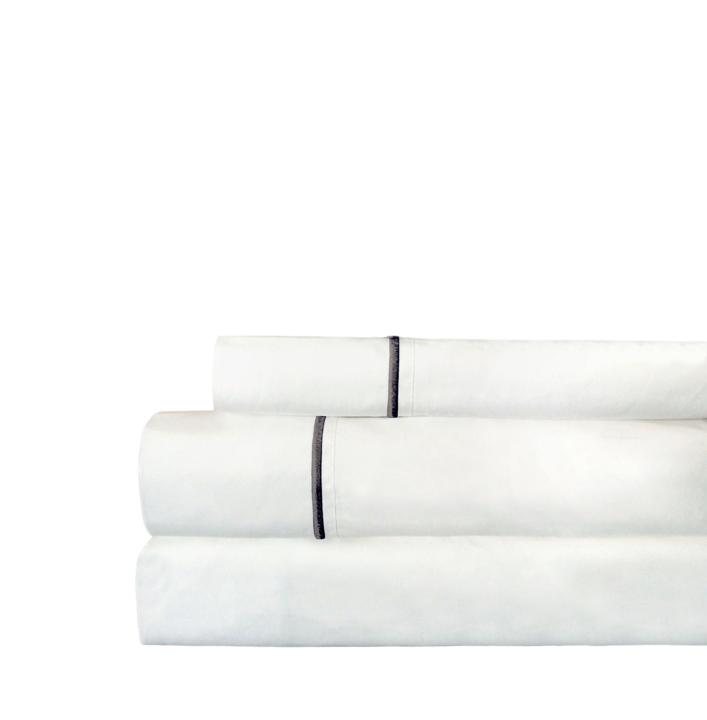 Single Stripe Embroidered 300TC 100% Cotton Percale Sheet Set - Quahog Bay Bedding