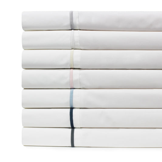 Single Stripe Embroidered 300TC 100% Cotton Percale Sheet Set - Quahog Bay Bedding