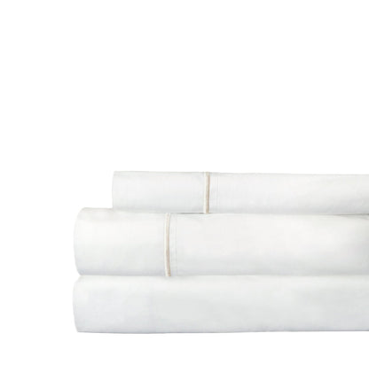 Single Stripe Embroidered 300TC 100% Cotton Percale Sheet Set - Quahog Bay Bedding