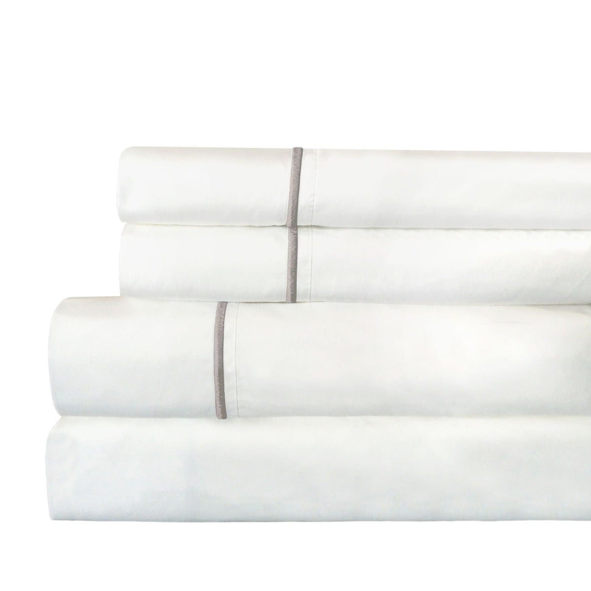 Single Stripe Embroidered 300TC 100% Cotton Percale Sheet Set - Quahog Bay Bedding
