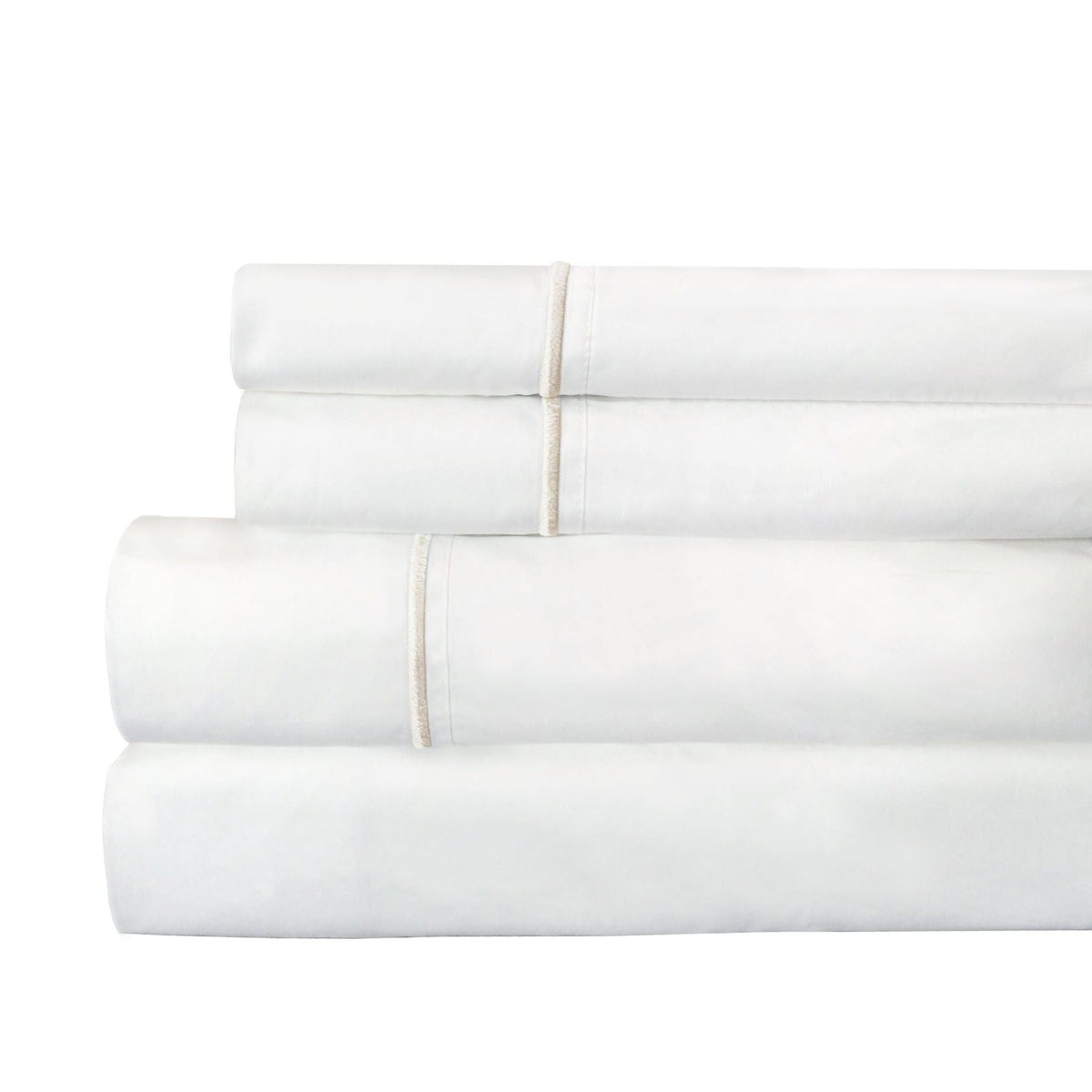 Single Stripe Embroidered 300TC 100% Cotton Percale Sheet Set - Quahog Bay Bedding