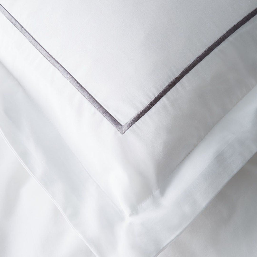 Single Stripe Embroidered Percale Duvet Set - Quahog Bay Bedding