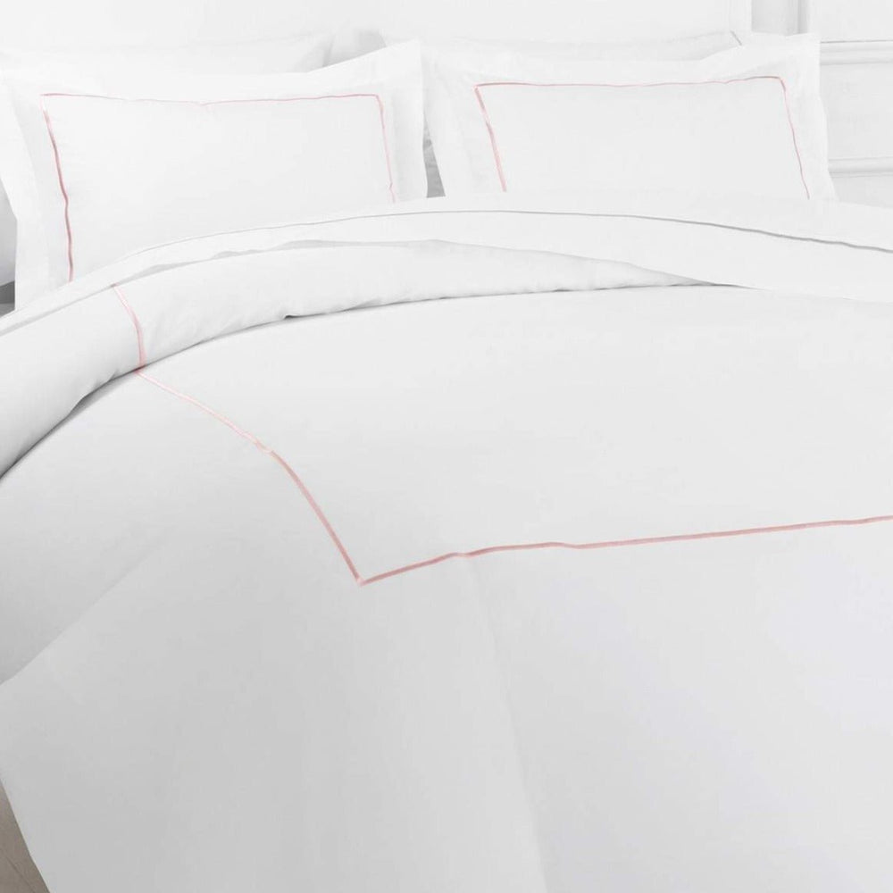 Single Stripe Embroidered Percale Duvet Set - Quahog Bay Bedding