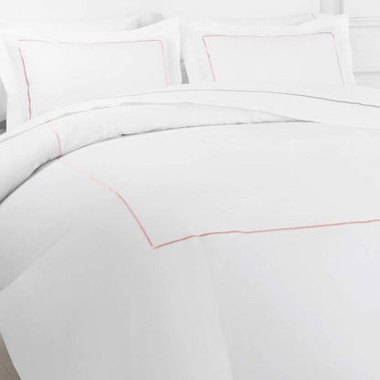 Single Stripe Embroidered Percale Duvet Set - Quahog Bay Bedding